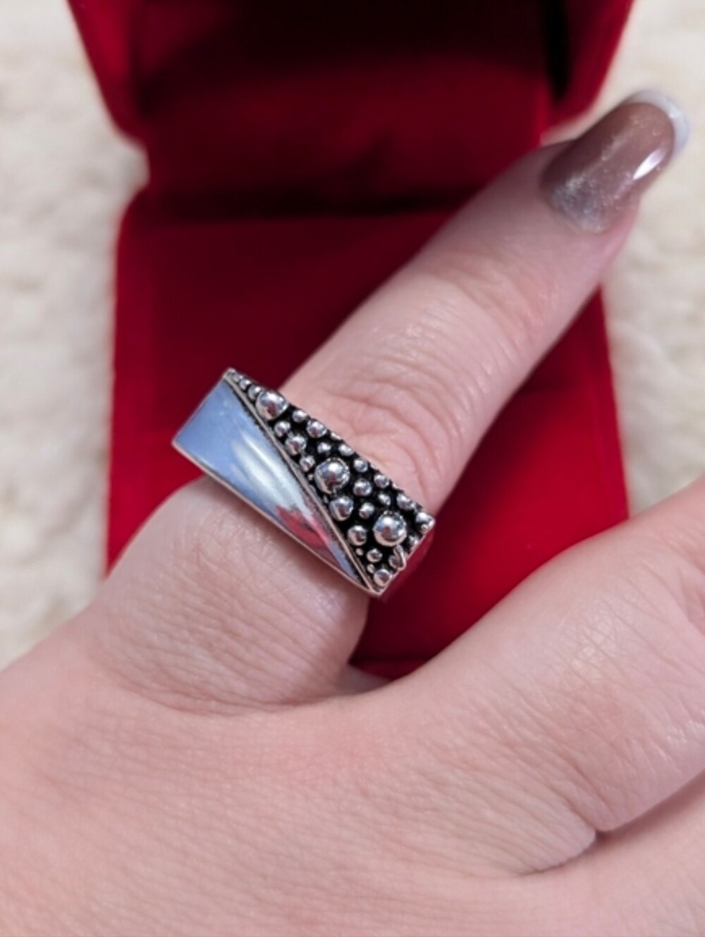 Vintage Handmade Artisan Sterling Silver Ring  Size 6